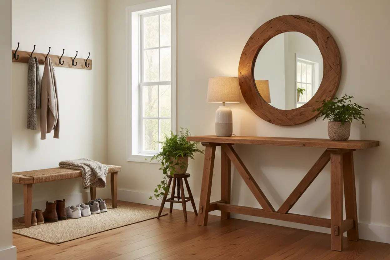 Objets de décoration pour l'entrée de la maison.