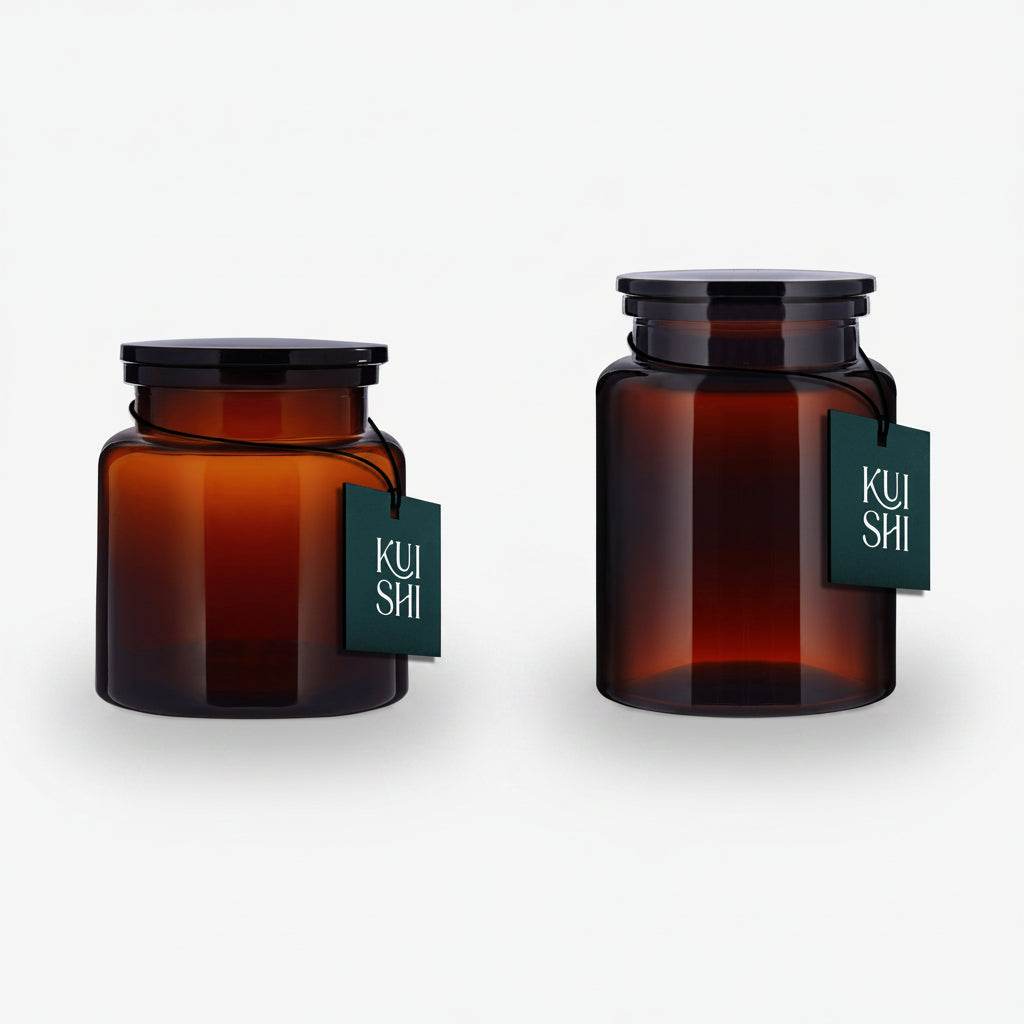 Ensemble de bocaux en verre ambré