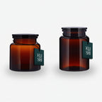 Ensemble de bocaux en verre ambré