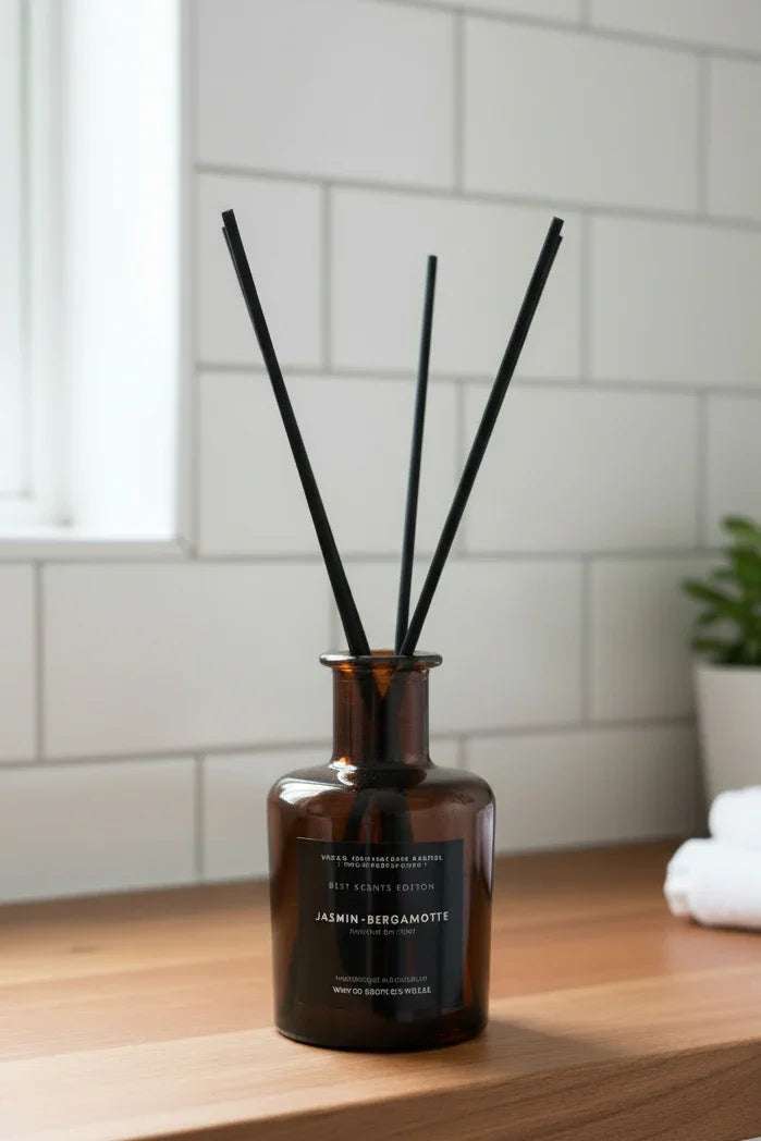 Diffuseur de parfum pour la maison, senteur jasmin et bergamote.