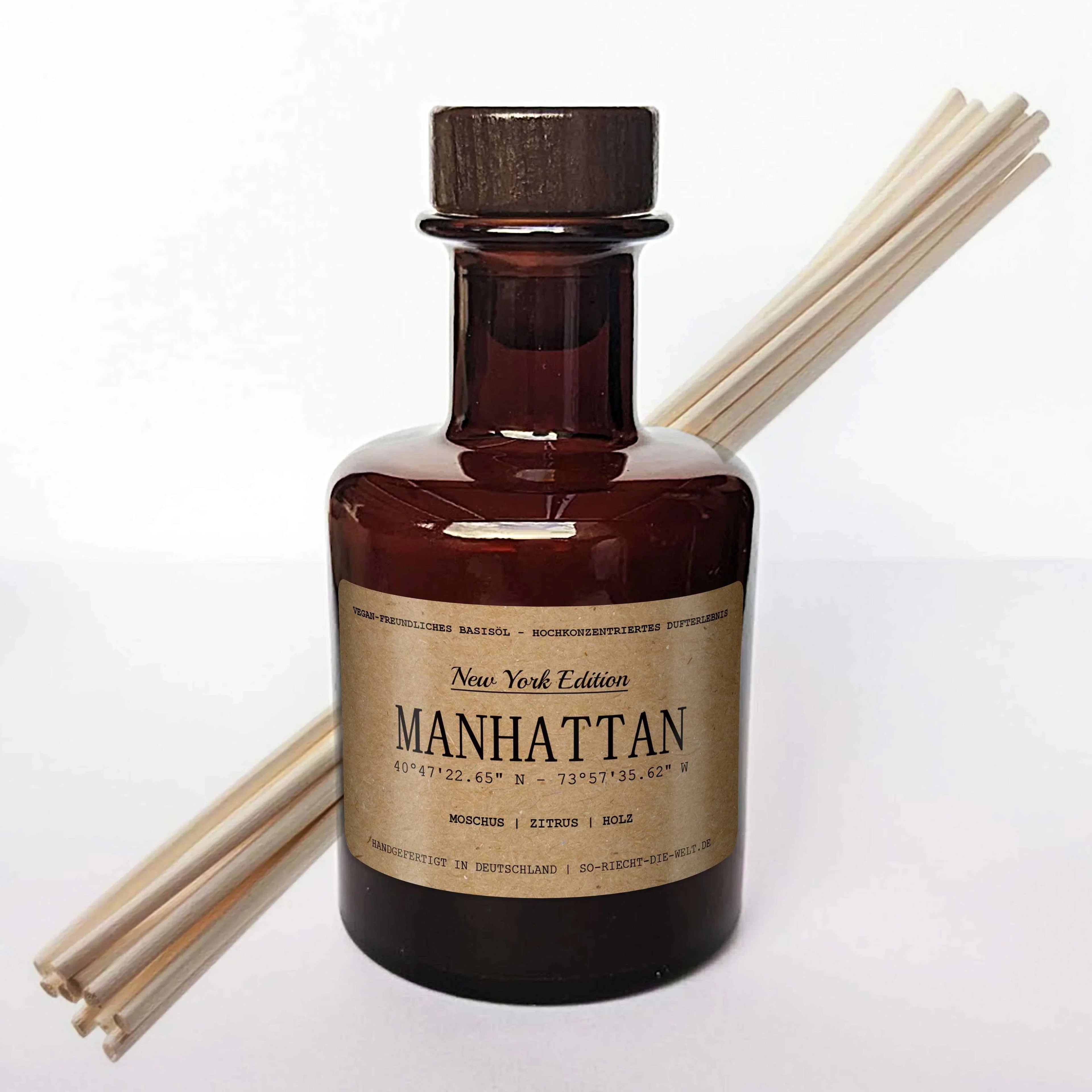 Diffuseur de parfum artisanal, naturel et vegan, musc, agrumes et bois.