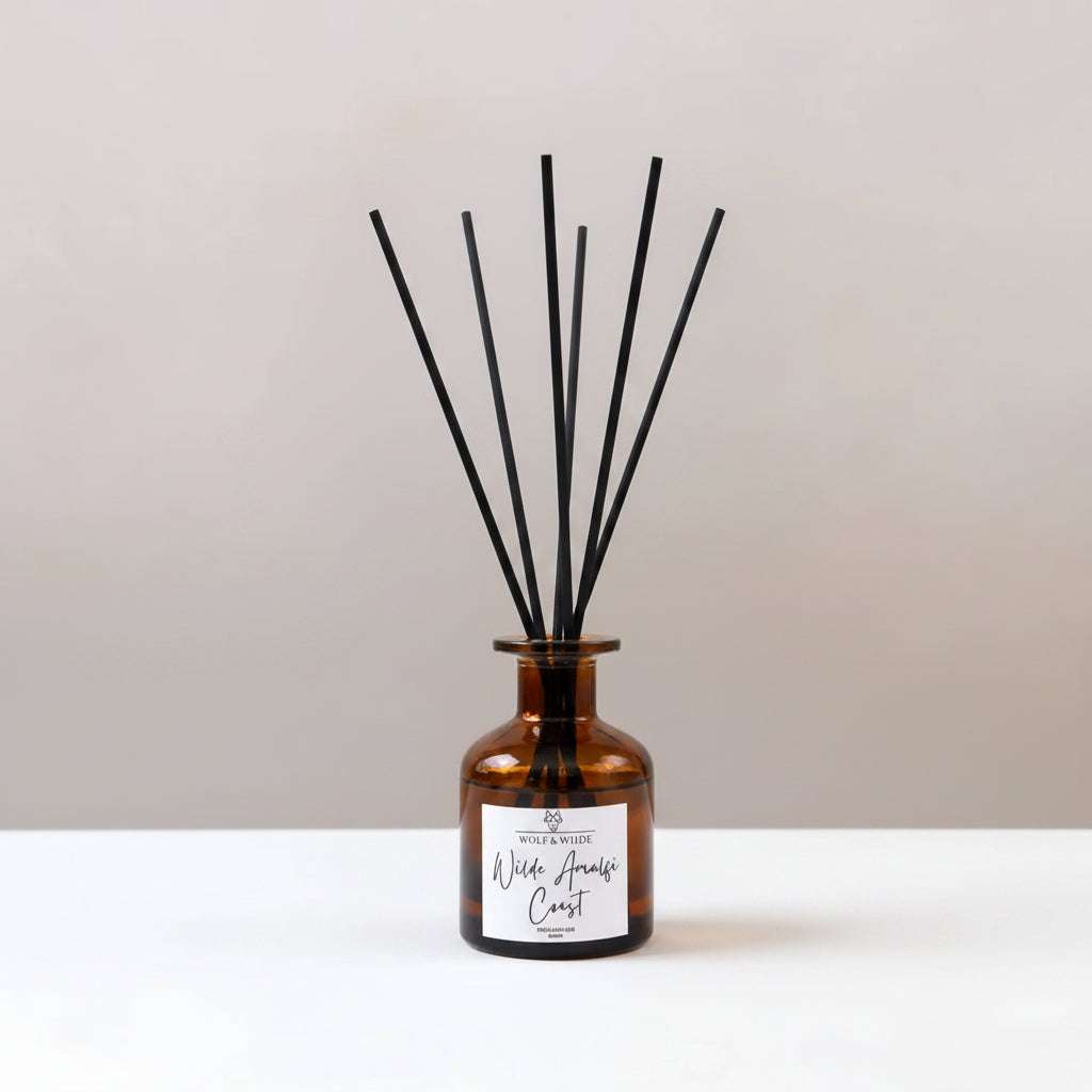 Diffuseur de parfum roseaux, citron, orange et bergamote.