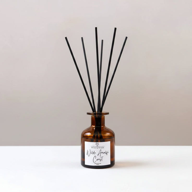 Diffuseur de parfum roseaux, citron, orange et bergamote.