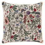 Housse de coussin en tapisserie motifs jardin fleuri.