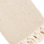 Plaid artisanal 100% coton motif cristal beige.