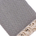 Plaid artisanal 100% coton motif cristal gris.