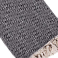 Plaid artisanal 100% coton motif cristal noir.