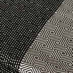 Plaid artisanal 100% coton noir et blanc tissage traditionnel en Turquie.