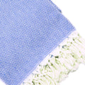 Plaid artisanal turque bleu motifs chevrons.