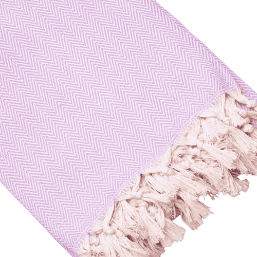 Plaid artisanal turque lilas clair motifs chevrons.