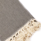 Plaid artisanal turque noir motifs chevrons.