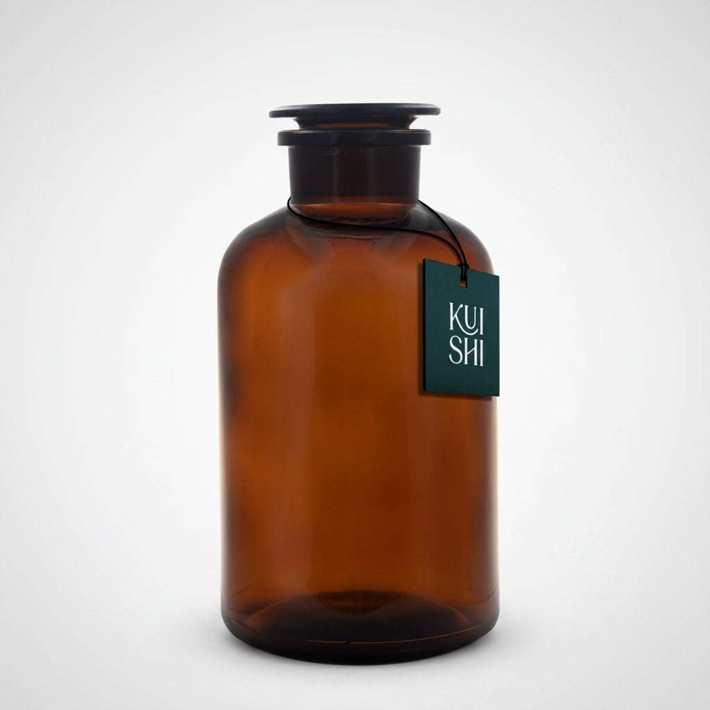Pot d'apothicaire 1000ml en verre ambré.