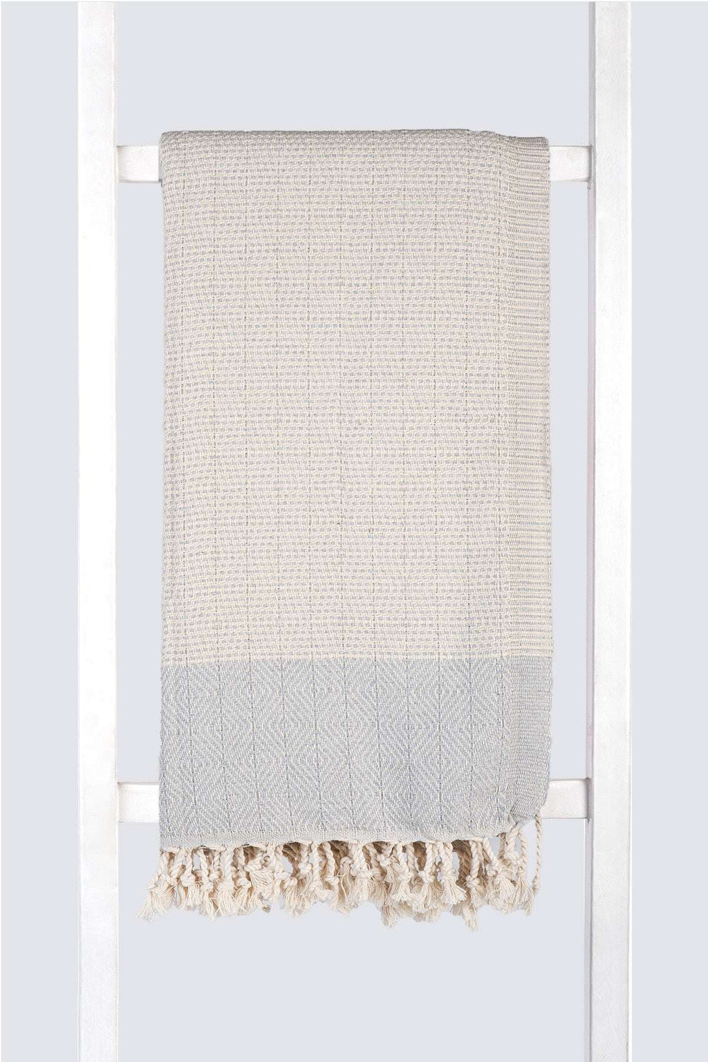 Serviette turque artisanale, Peshtemal coton turc couleur gris.