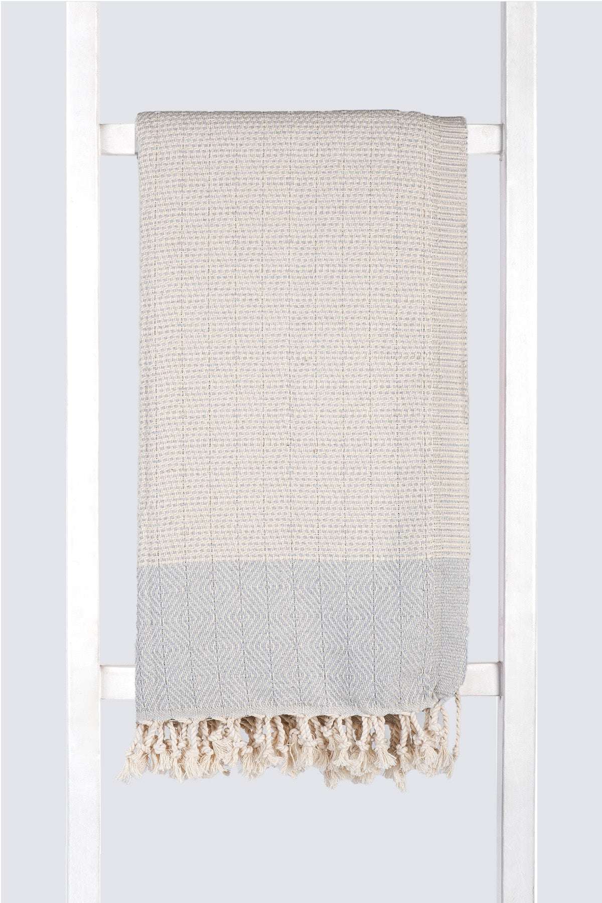 Serviette turque artisanale, Peshtemal coton turc couleur gris.