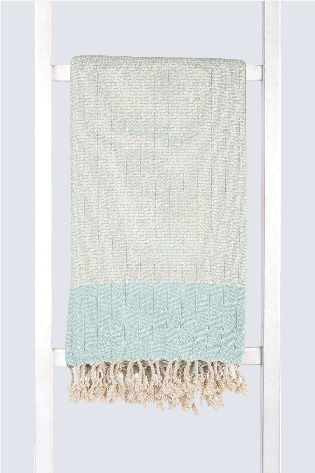 Serviette turque artisanale, Peshtemal coton turc, couleur menthe.