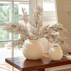 Vase minimaliste artisanal en céramique striée, 2 tailles petit et grand.